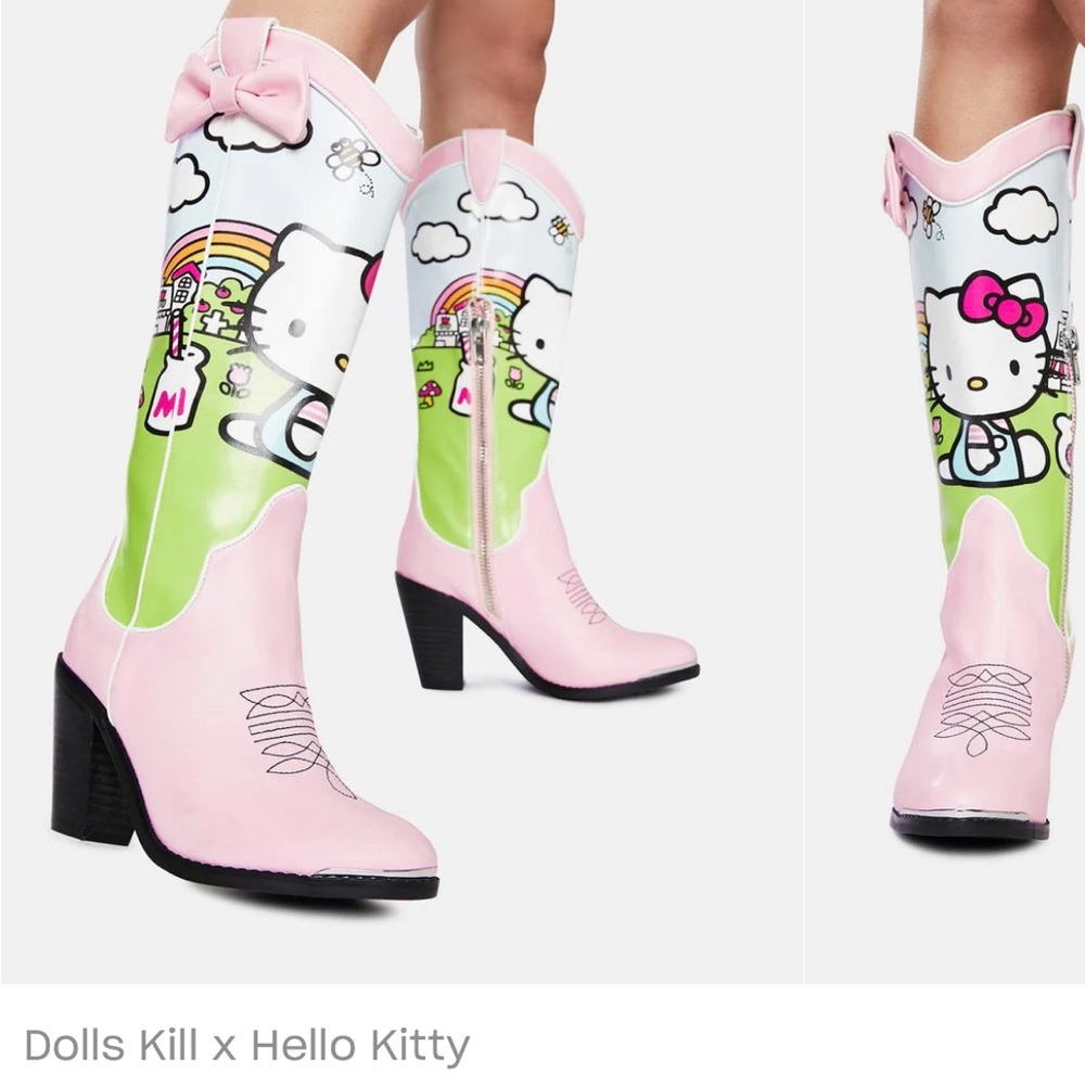 Dolls kill hello kitty playground paradise boot
